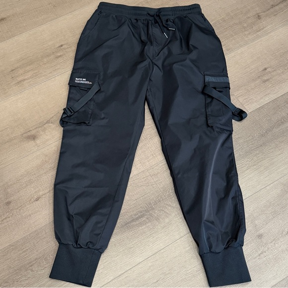 Niepce Unisex Techwear Matte Black Pants Streetwear Urban Casual Trouser Joggers - Picture 2 of 13